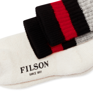 Alternative view of 1970s Logger Thermal Socks - Black / Red