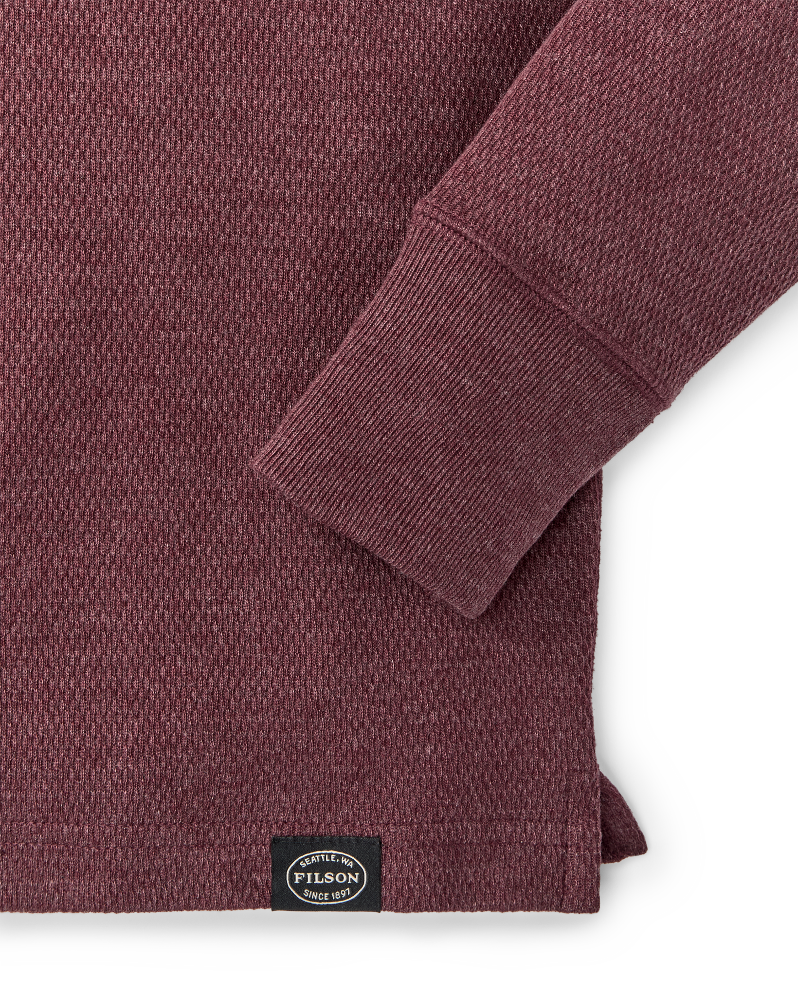 Waffle Knit Henley - Dark Port Heather - Image 6