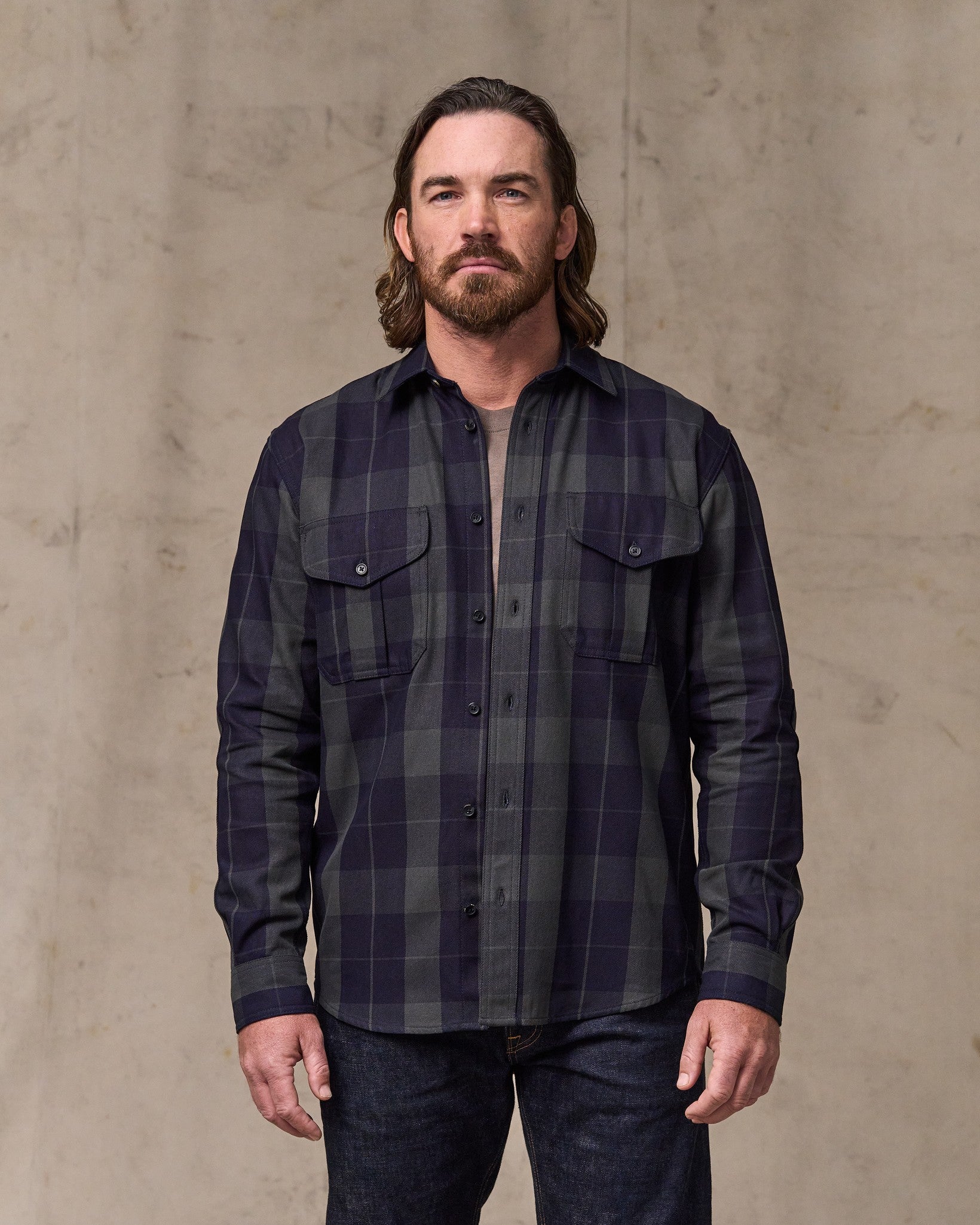 Vintage Wash Alaskan Guide Shirt - Indigo / Faded Black