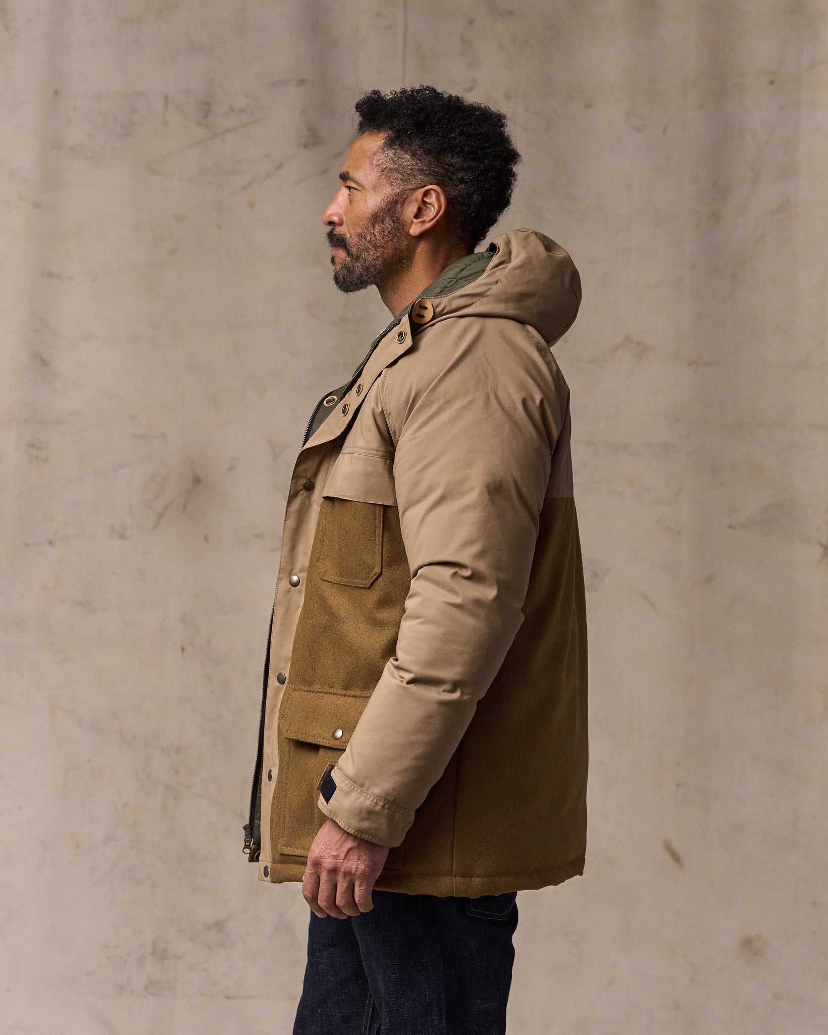 Filson X Crescent Down Works Parka - Dark Tan / Tan - Image 4