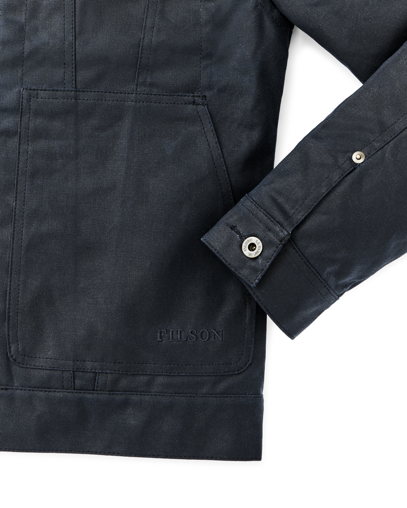 Tin Cloth Short Lined Cruiser Jacket - Service Blue - Image 6