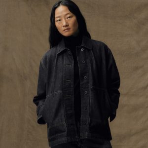 Women's Denim Barn Coat - Rinse Black