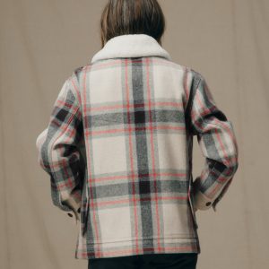 Alternative view of Women's Mackinaw Wool Shearling Cruiser Jacket - Cream / Red / Black Plaid