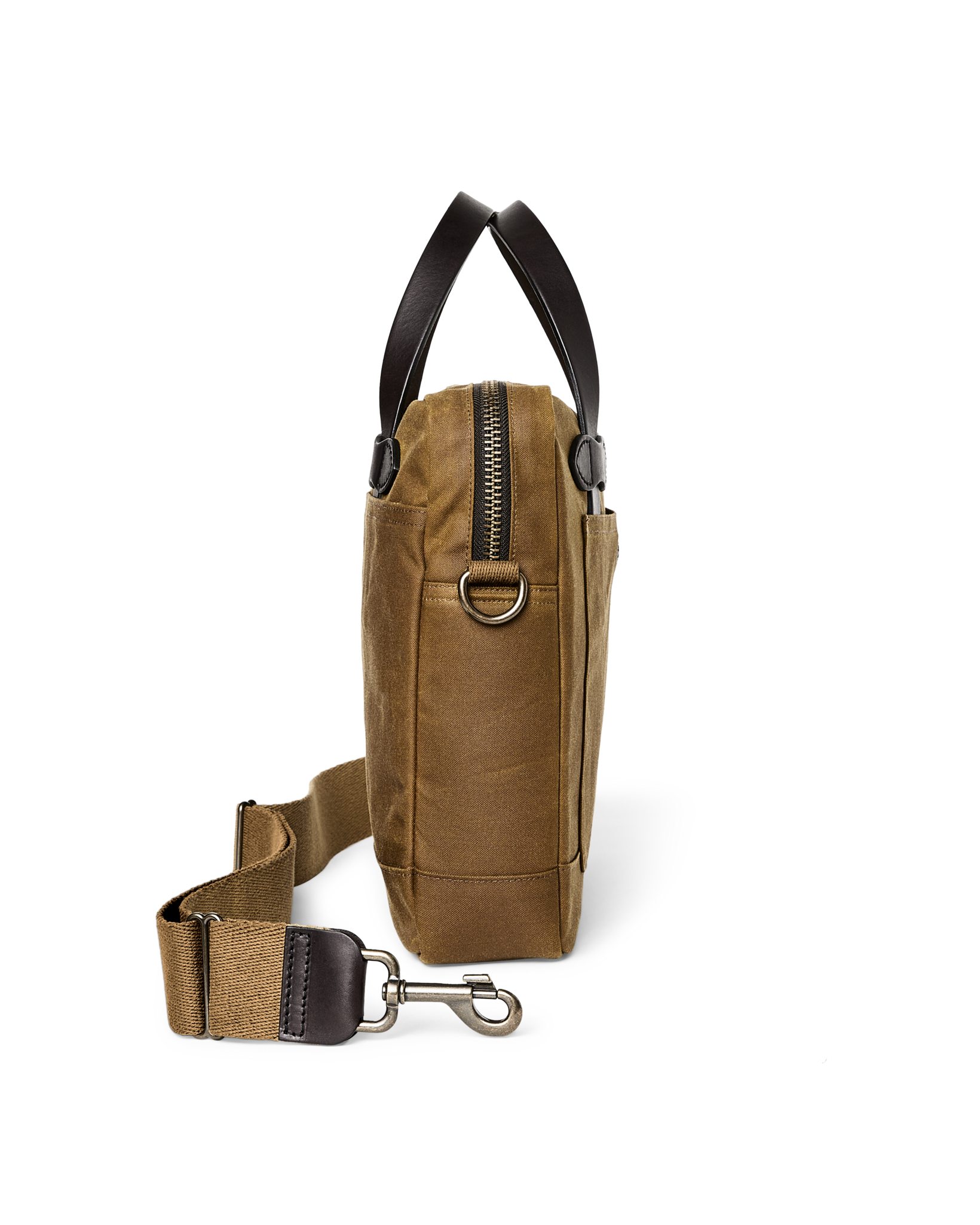 Tin Cloth Compact Briefcase - Dark Tan - Image 8