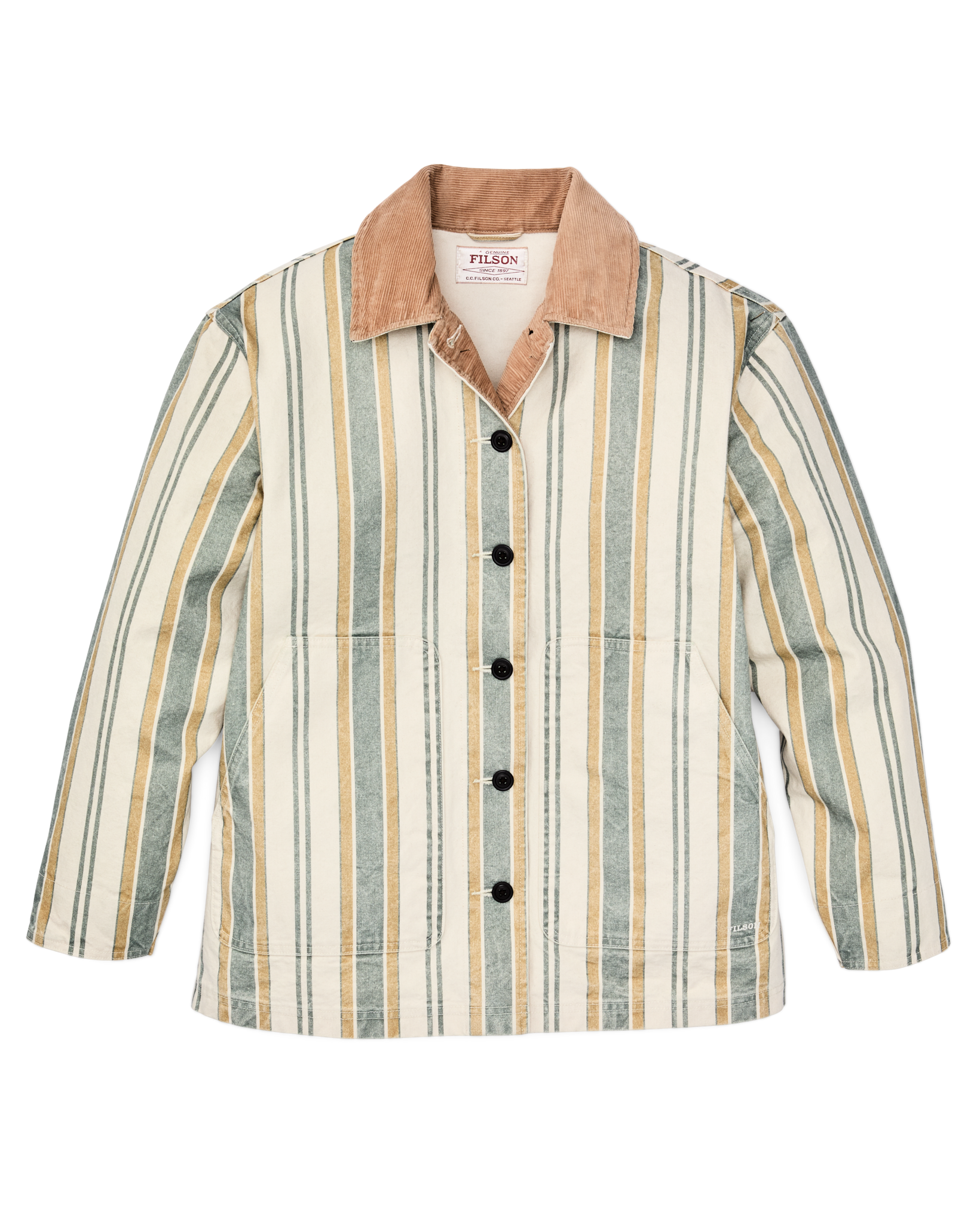 Women's Canvas Barn Coat - Natural / Yellow - Image 7