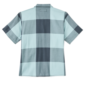 Alternative view of Women's Short Sleeve Camp Shirt - Storm Blue / Stone Plaid
