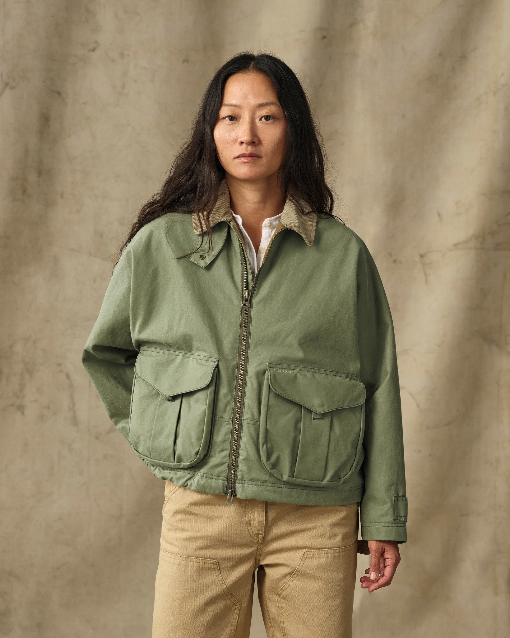 Women's Shelter Cloth Short Work Jacket - Sage Olive