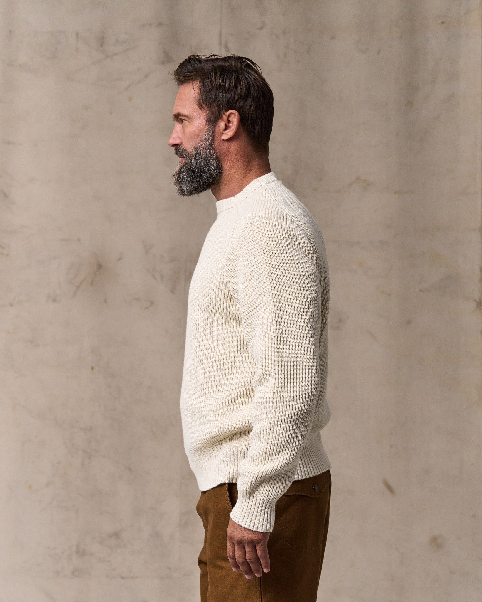 Vintage Cotton Crewneck Sweater - Natural - Image 3