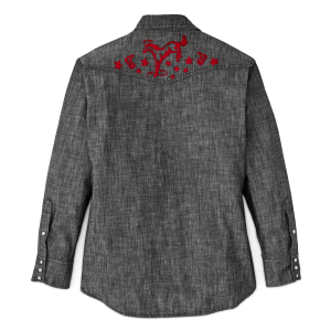 Alternative view of Women's Embroidered Western Shirt - Black Chambray / Western