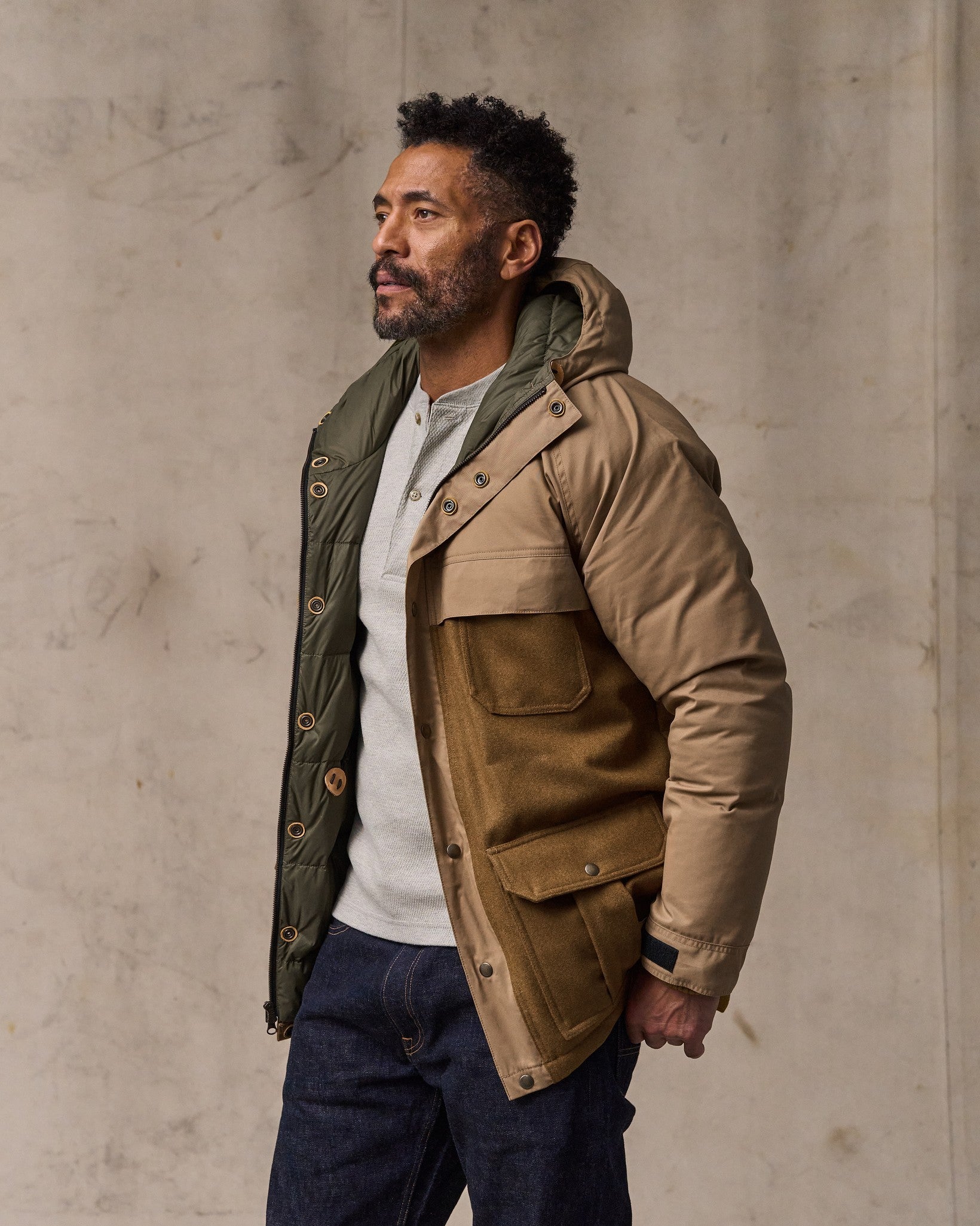 Filson X Crescent Down Works Parka - Dark Tan / Tan - Image 5