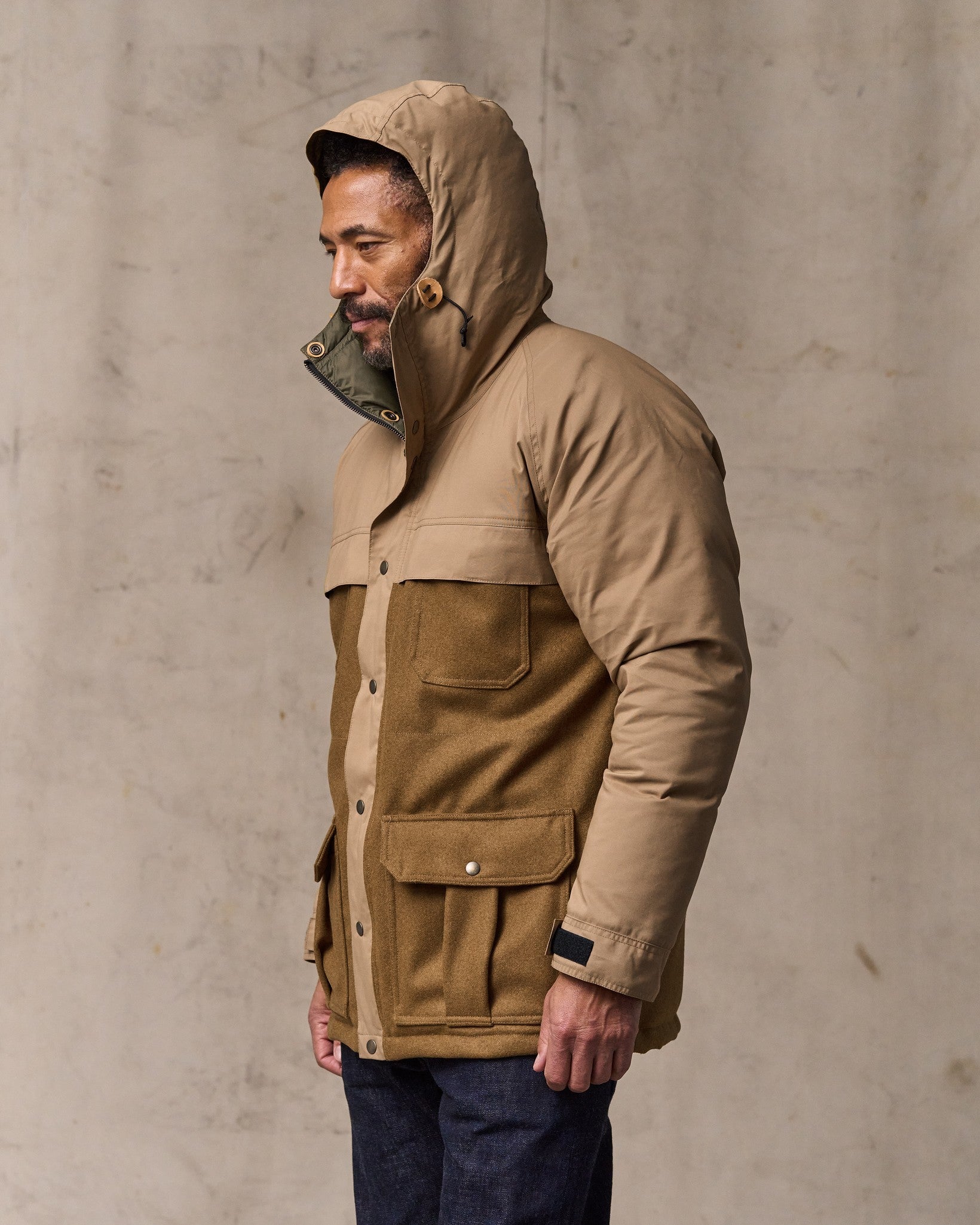 Filson X Crescent Down Works Parka - Dark Tan / Tan - Image 6