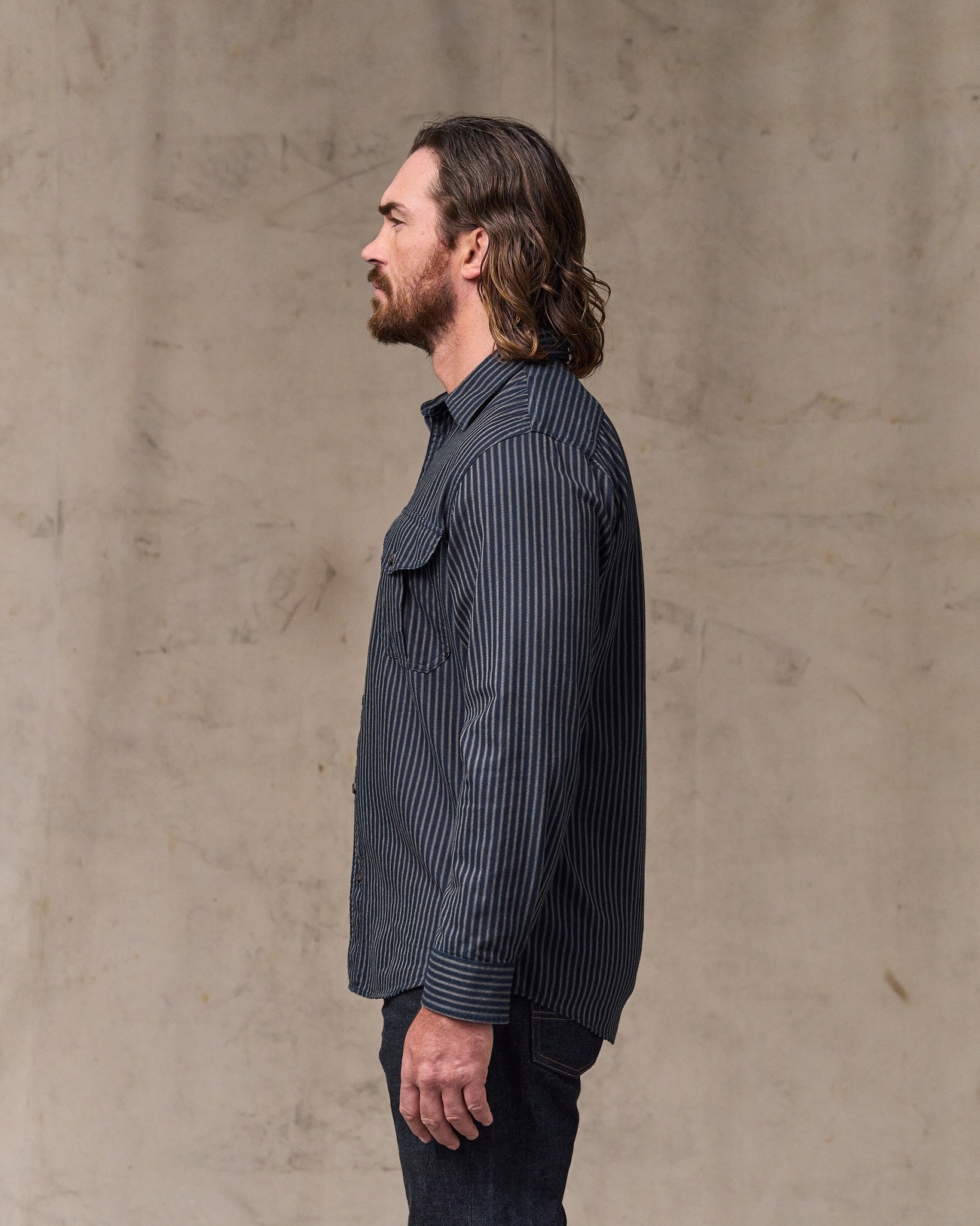 Lightweight Alaskan Guide Shirt - Indigo / Ticking Stripe - Image 3