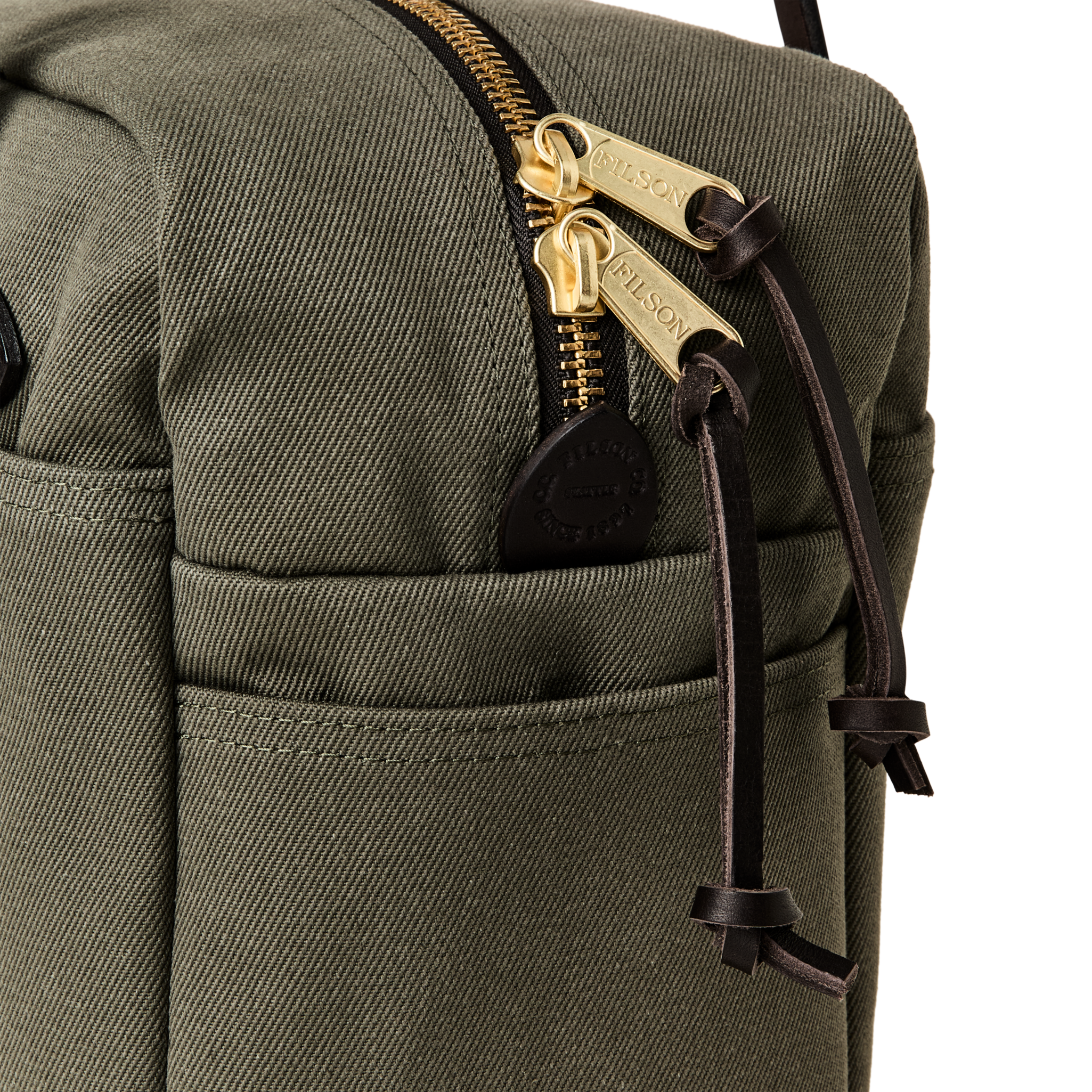 Rugged Twill Zipper Tote Bag - Otter Green - Image 6