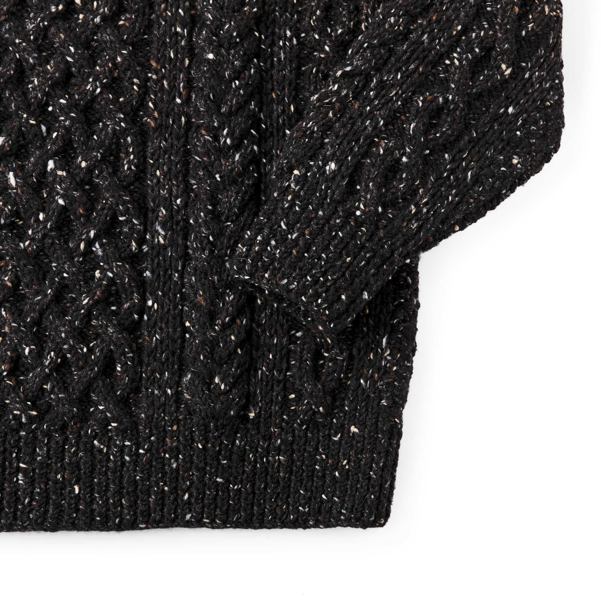 Wool Fisherman's Sweater - Black Fleck - Image 4