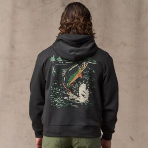 Alternative view of Trout Graphic Hoodie - Faded Black