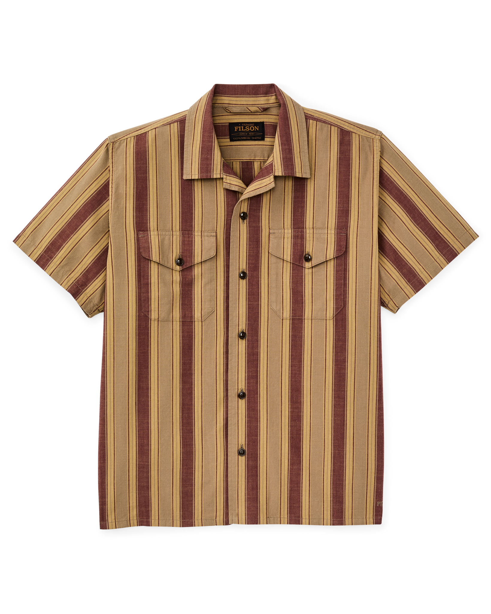 Chambray Camp Shirt - Brick / Tan - Image 5