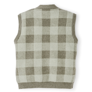 Alternative view of Women's Wool Cardigan Vest - Olive Check
