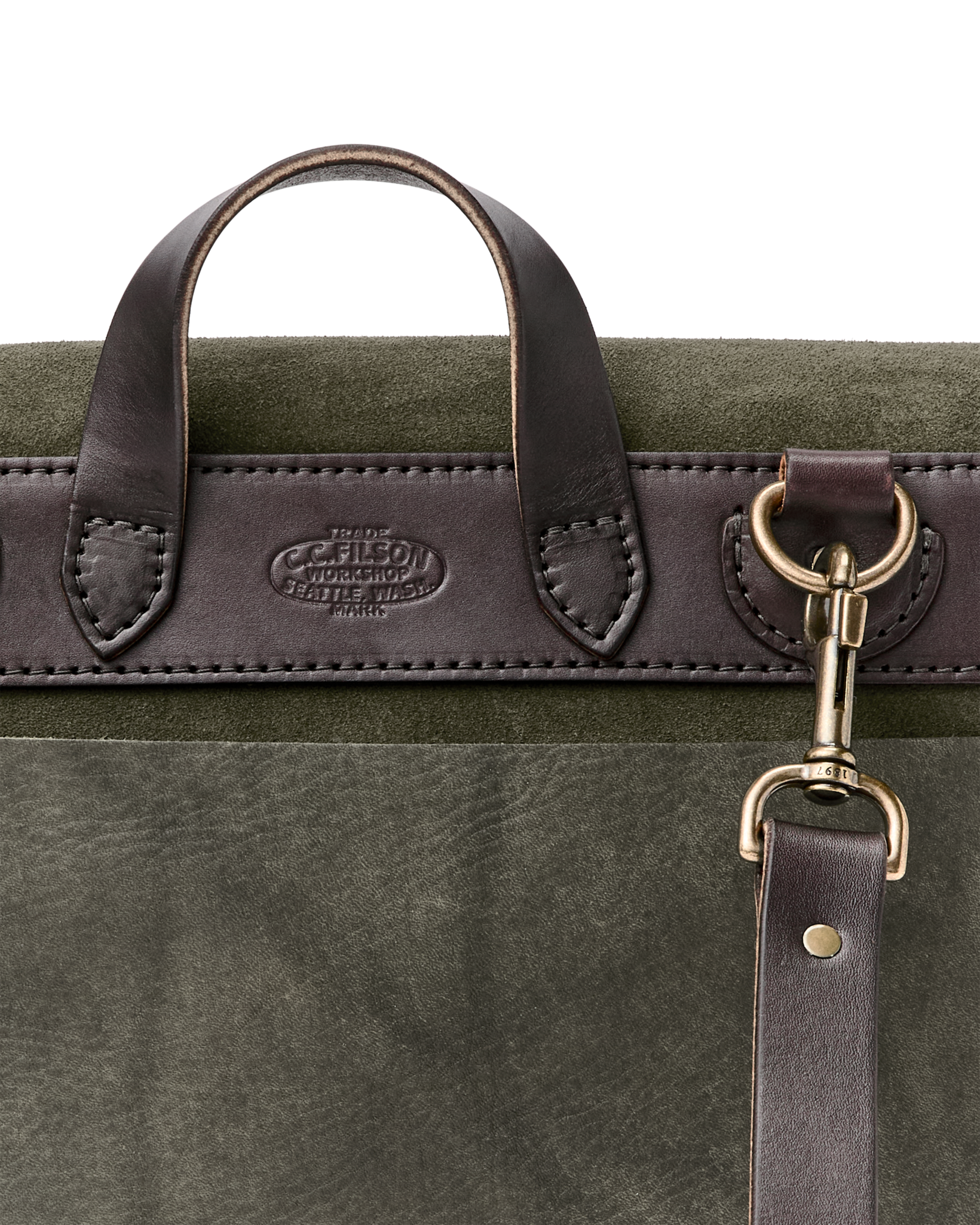 Workshop Leather Messenger Bag - Green - Image 6
