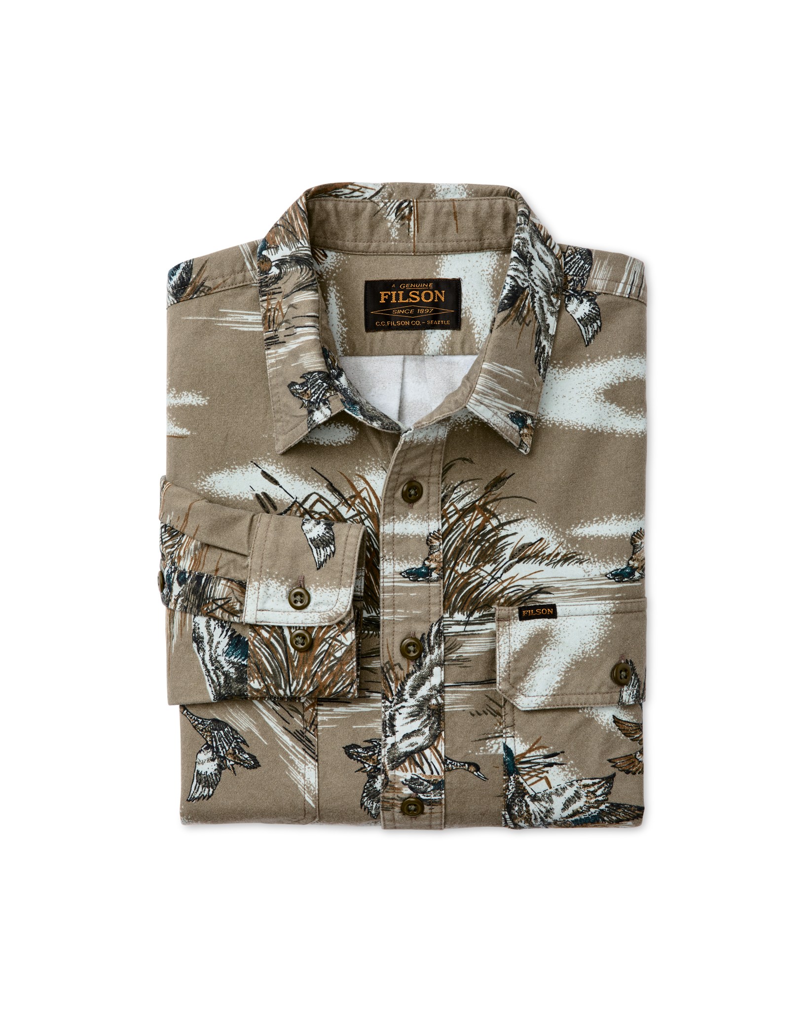 Field Flannel Shirt - Marsh Olive Print - Image 6