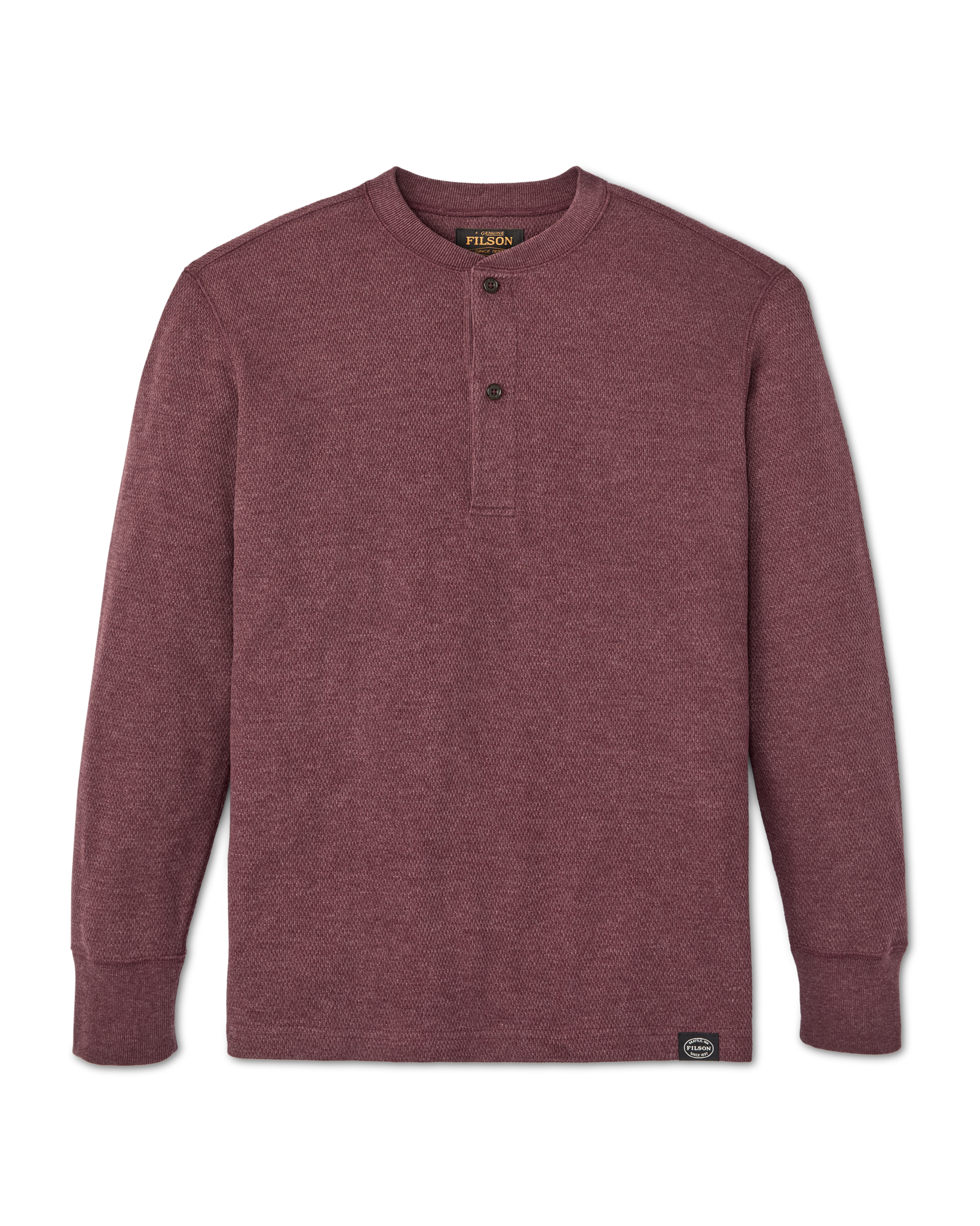 Waffle Knit Henley - Dark Port Heather - Image 4