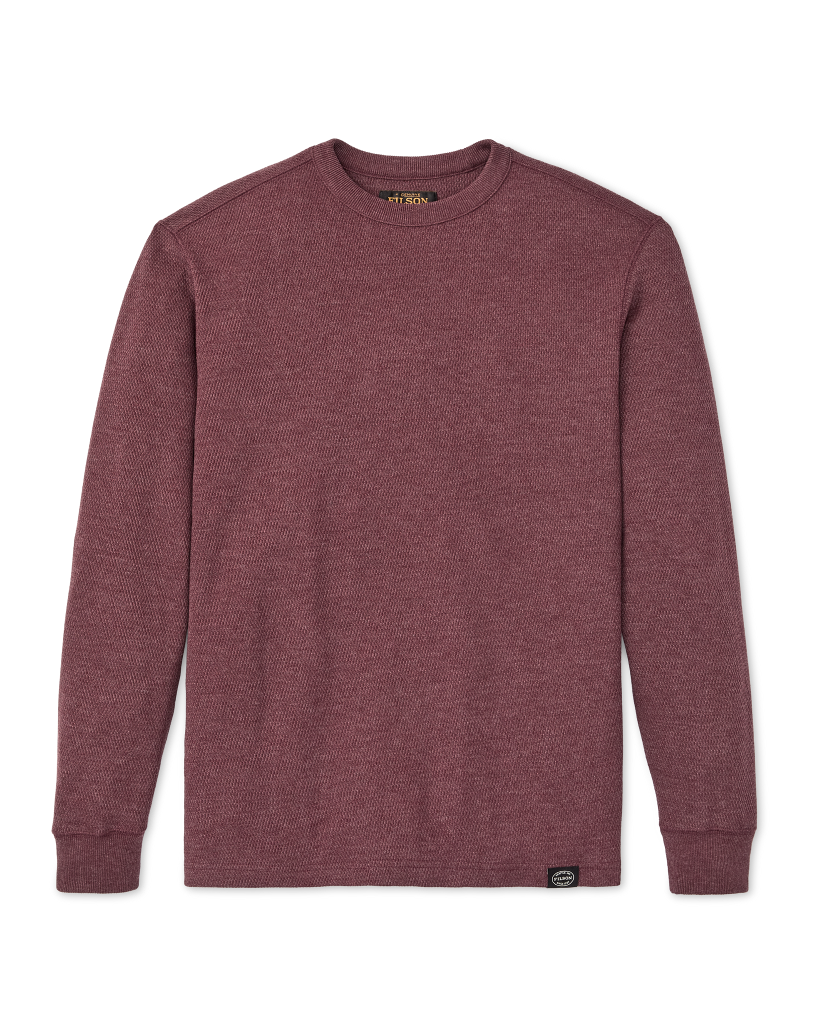 Waffle Knit Thermal Crewneck - Dark Port Heather - Image 4