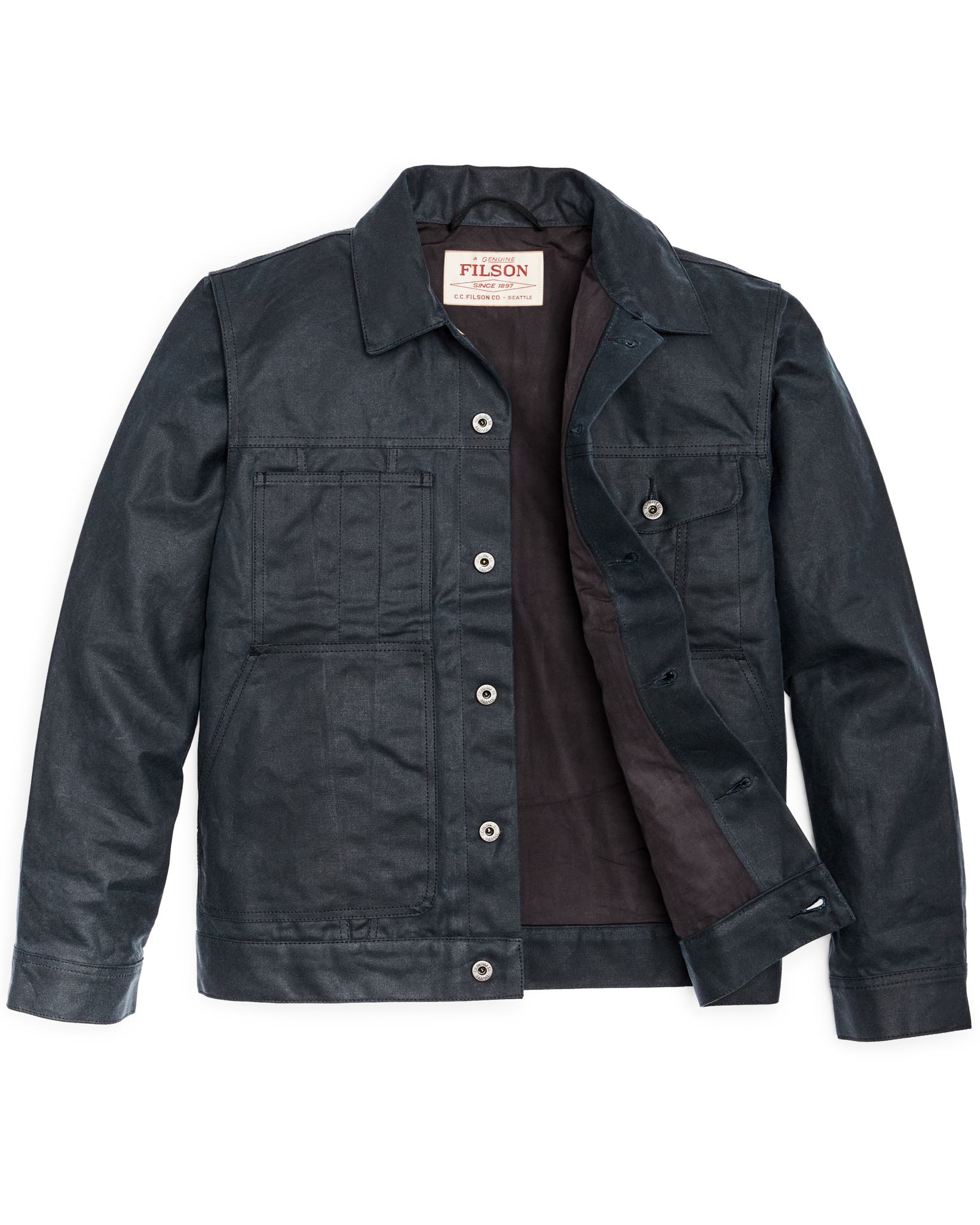 Tin Cloth Short Lined Cruiser Jacket - Service Blue - Image 5