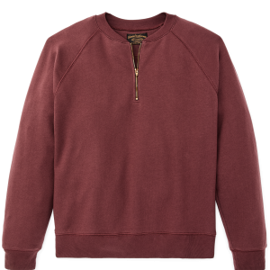 Quarter-zip Terry Sweatshirt - Wine