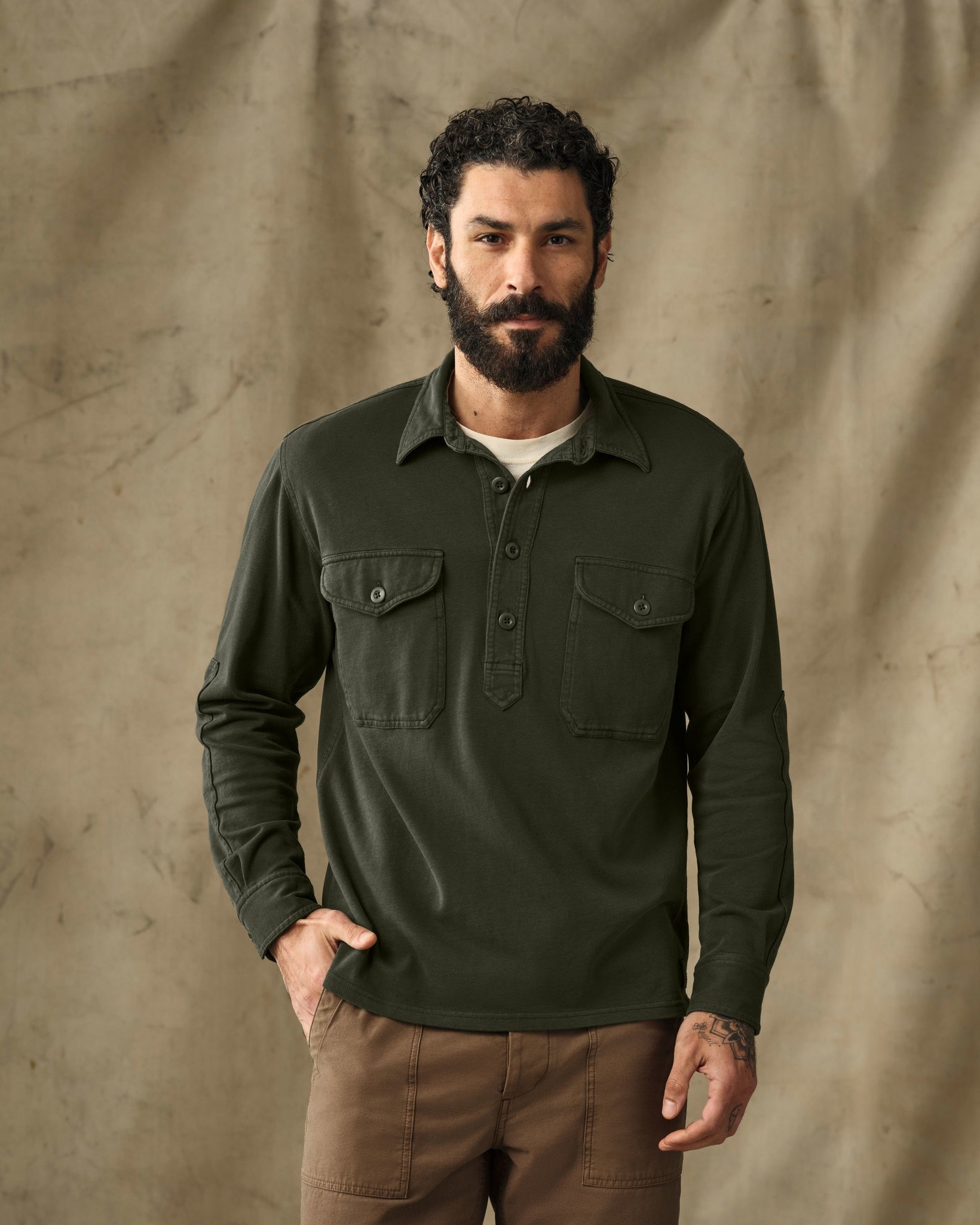 Field Knit Pullover Shirt - Dark Timber