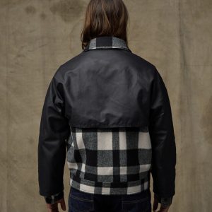 Alternative view of Mackinaw Wool Caped Jacket - Natural Black Plaid Navy