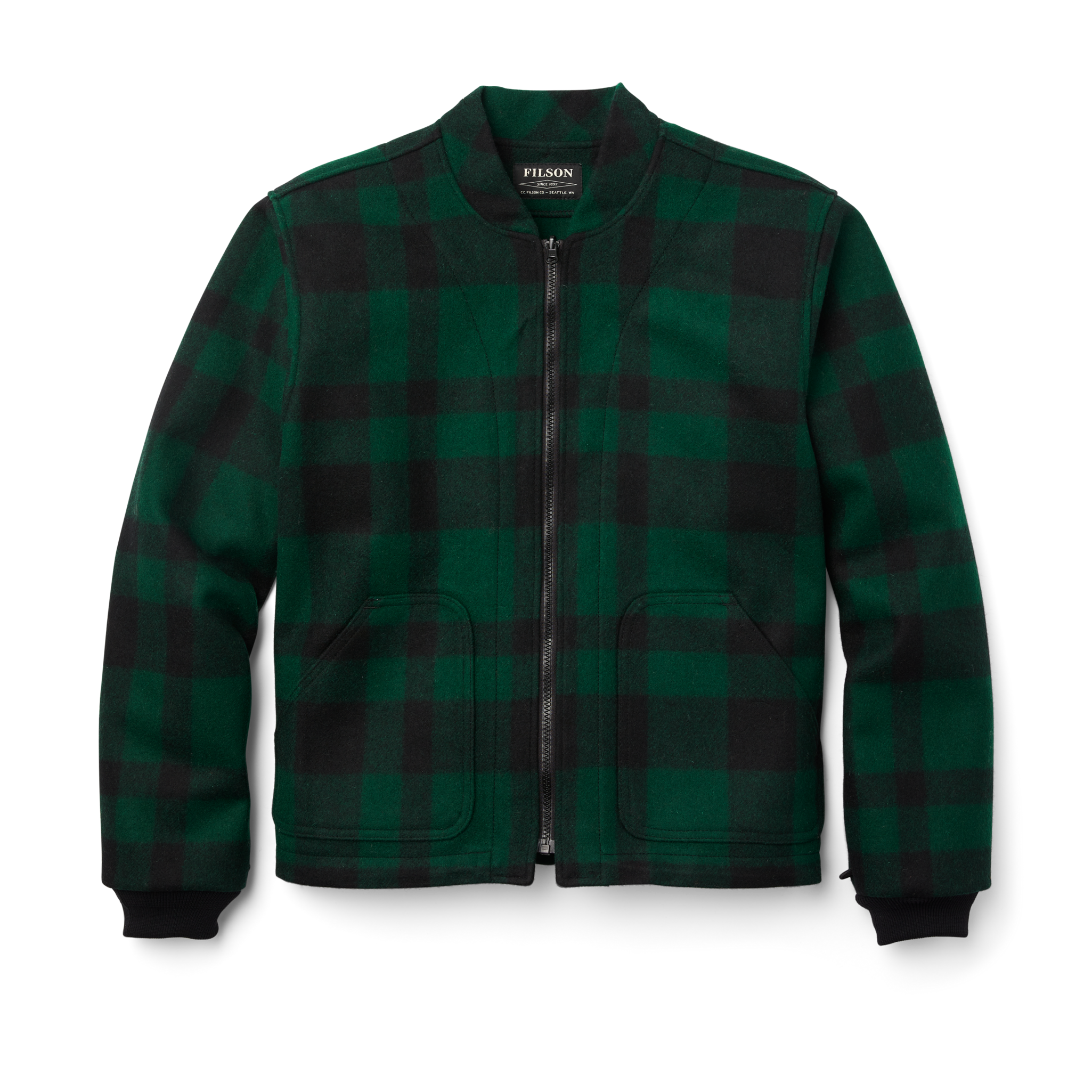 Mackinaw Wool Jacket Liner - Green / Black Plaid