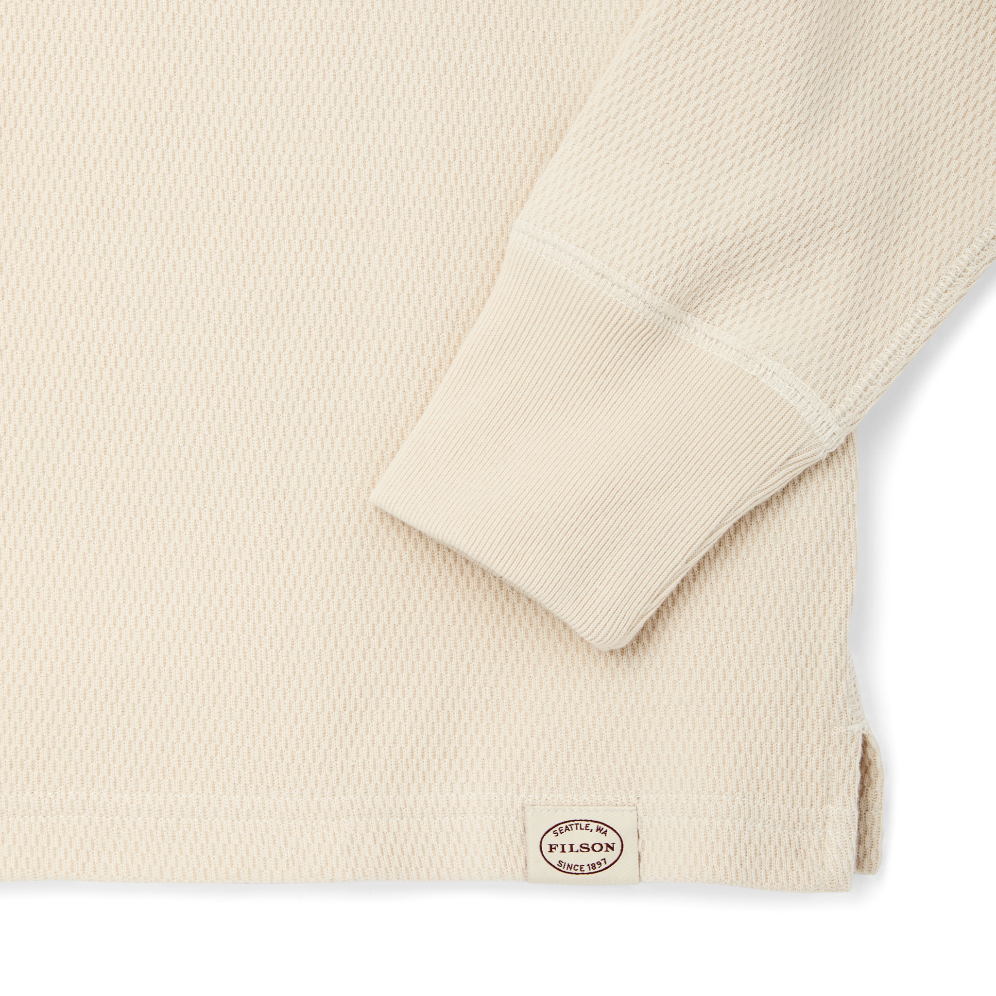 Waffle Knit Henley - Sand - Image 5