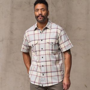Short Sleeve Lightweight Alaskan Guide Shirt - Light Blue / Tan Plaid