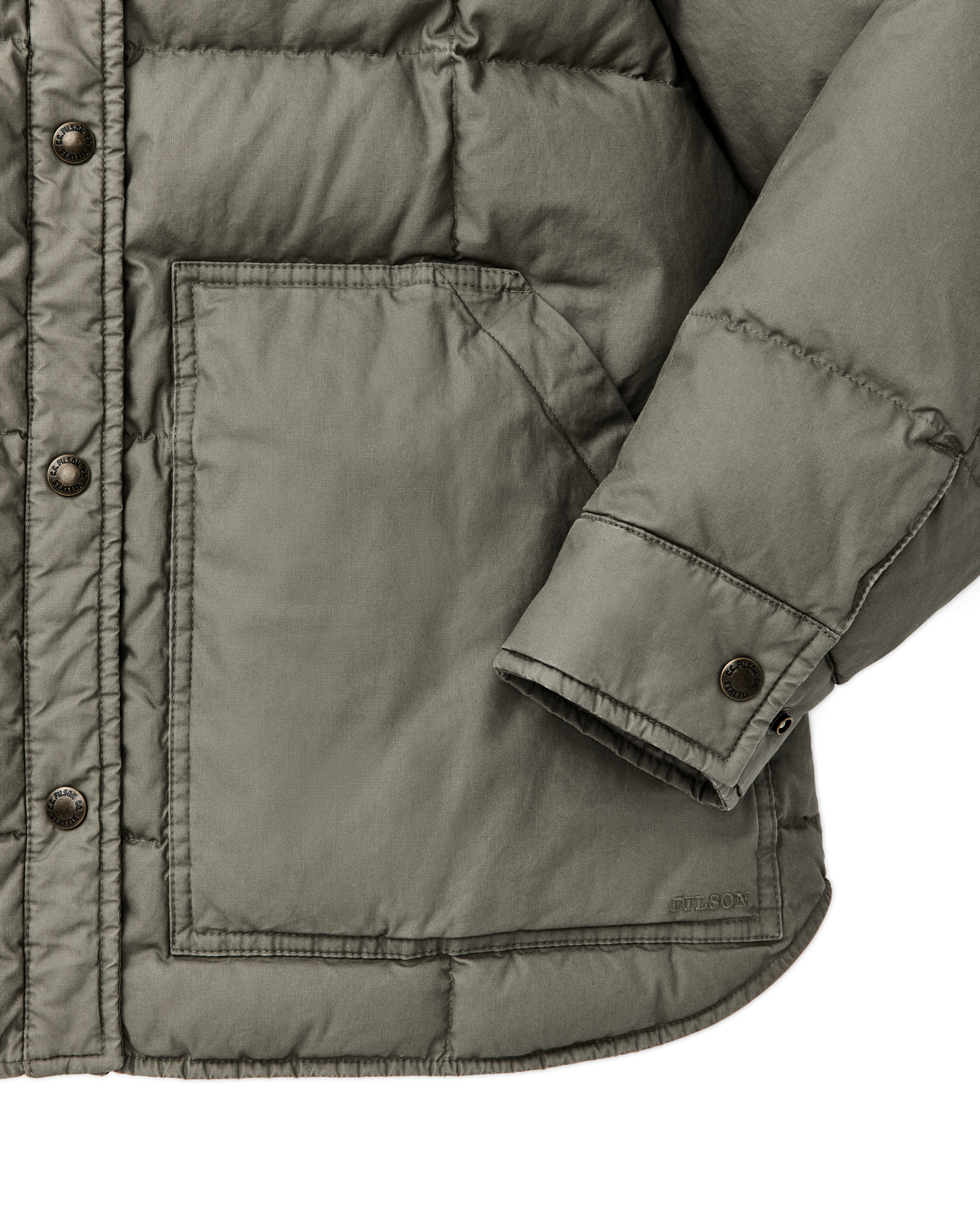 Women's Heritage Cotton Down Jacket - Smokey Olive - Image 7