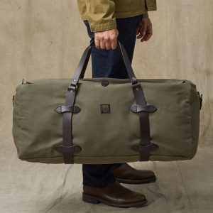 Large Rugged Twill Duffle Bag - Otter Green