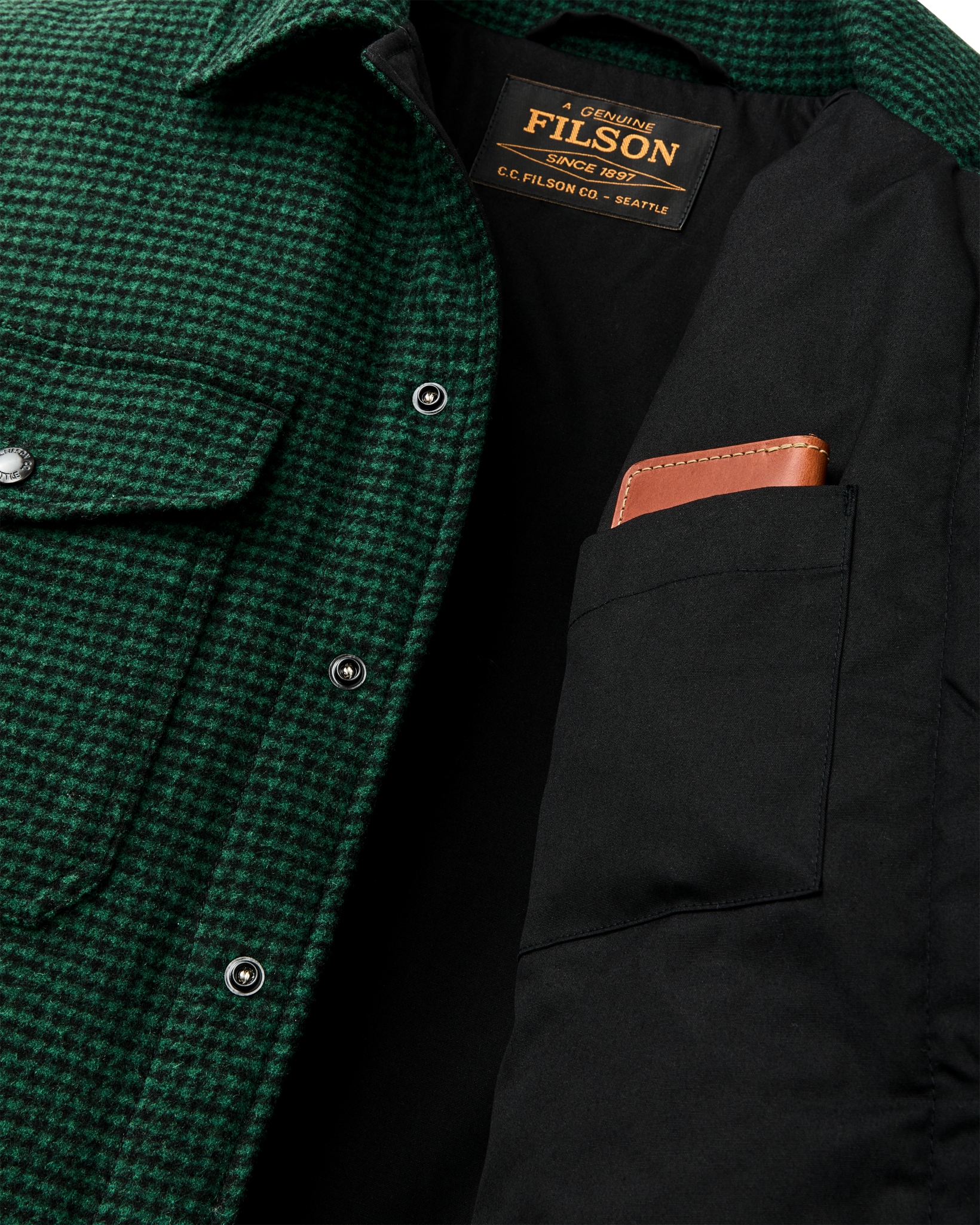 Spokane Insulated Jac-Shirt - Green / Black Plaid - Image 8