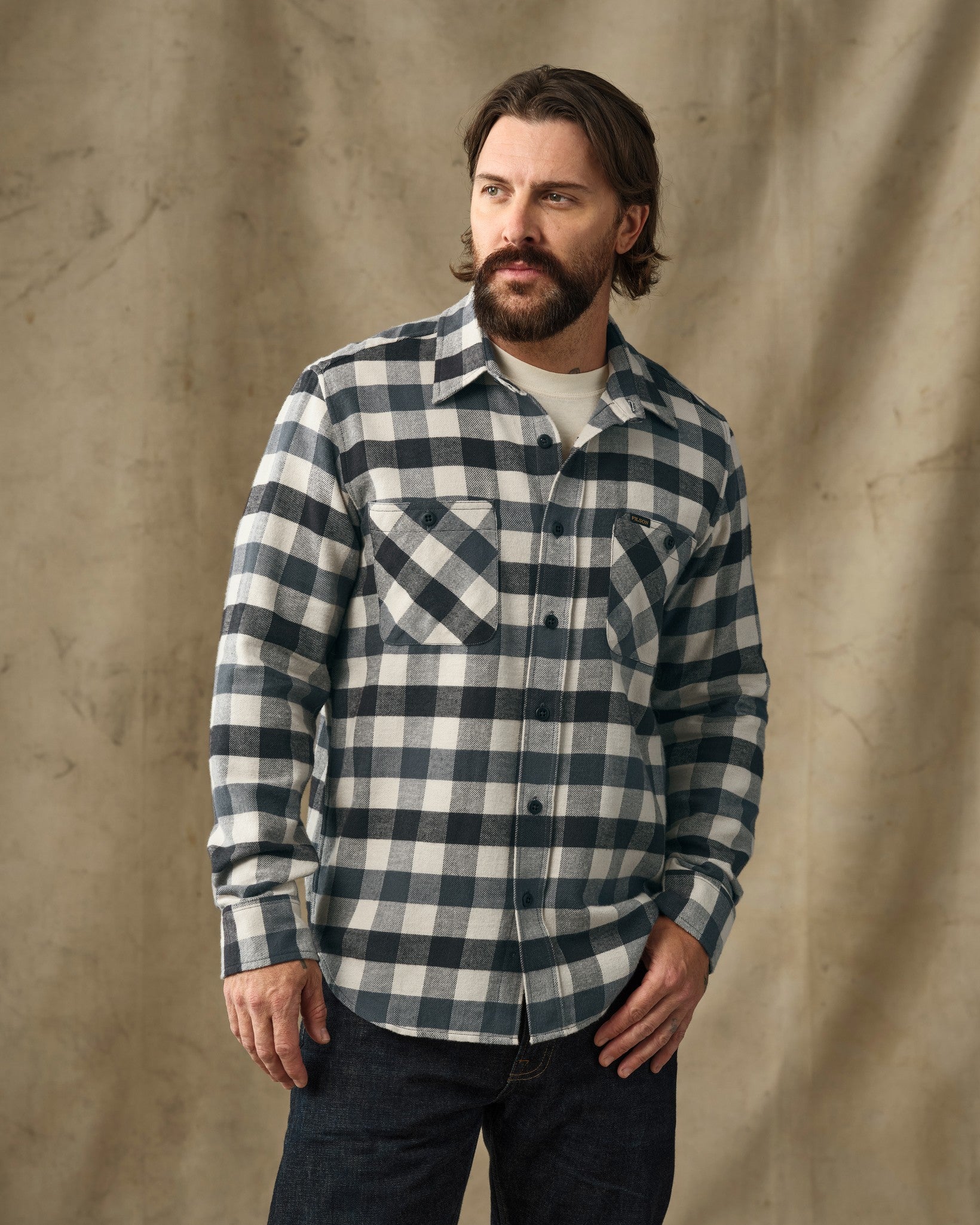 Rangeland Flannel Shirt - Charcoal / Steel Plaid
