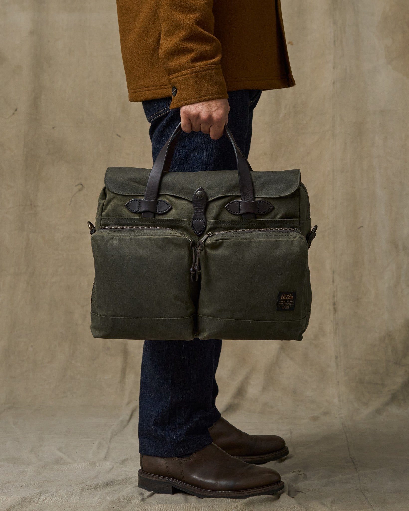24 Hour Tin Cloth Briefcase - Otter Green - Image 2