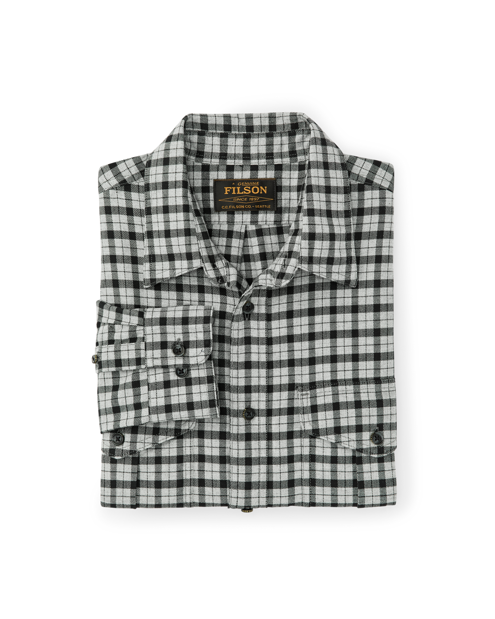 Lightweight Alaskan Guide Shirt - Light Charcoal Plaid - Image 7