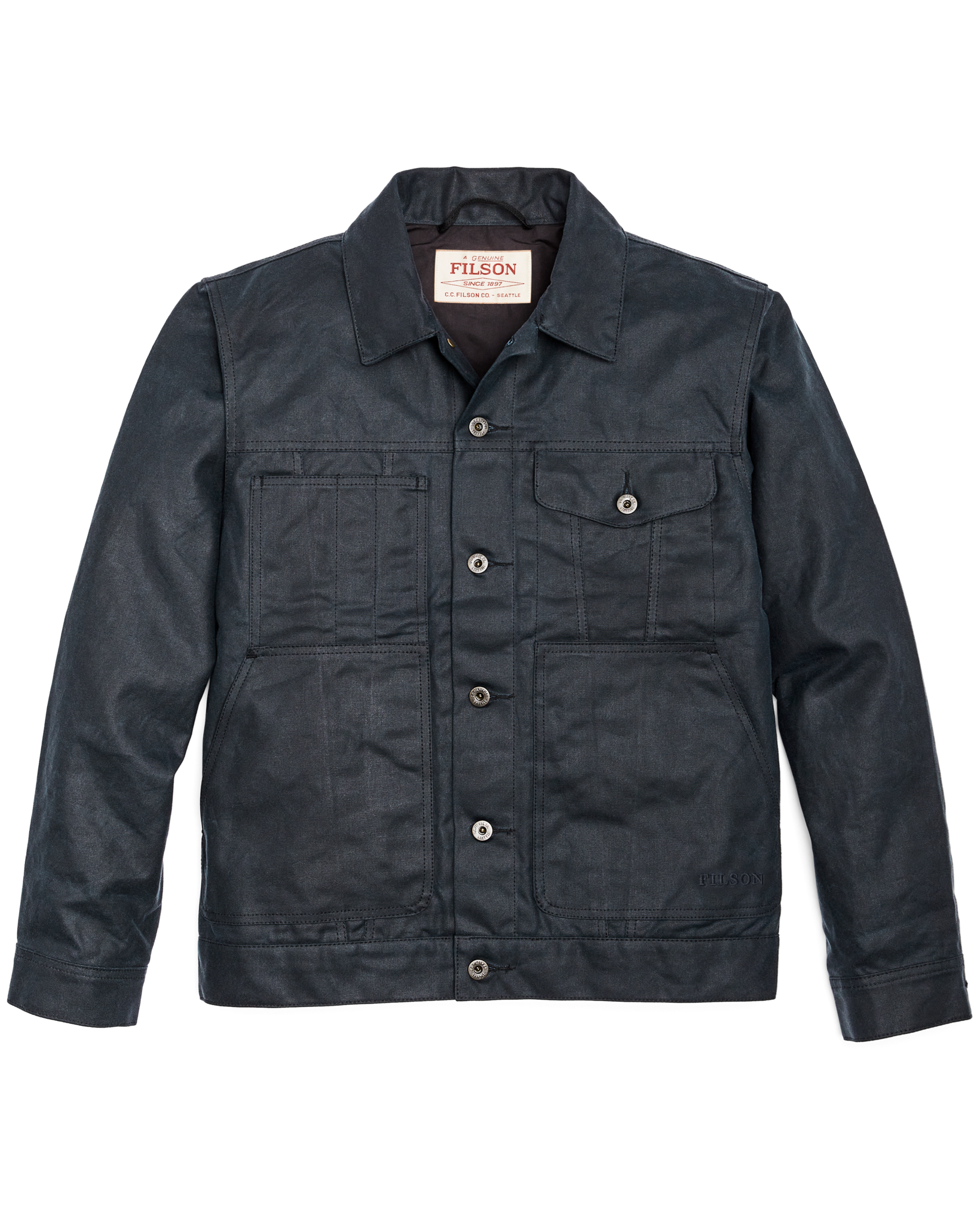 Tin Cloth Short Lined Cruiser Jacket - Service Blue - Image 3