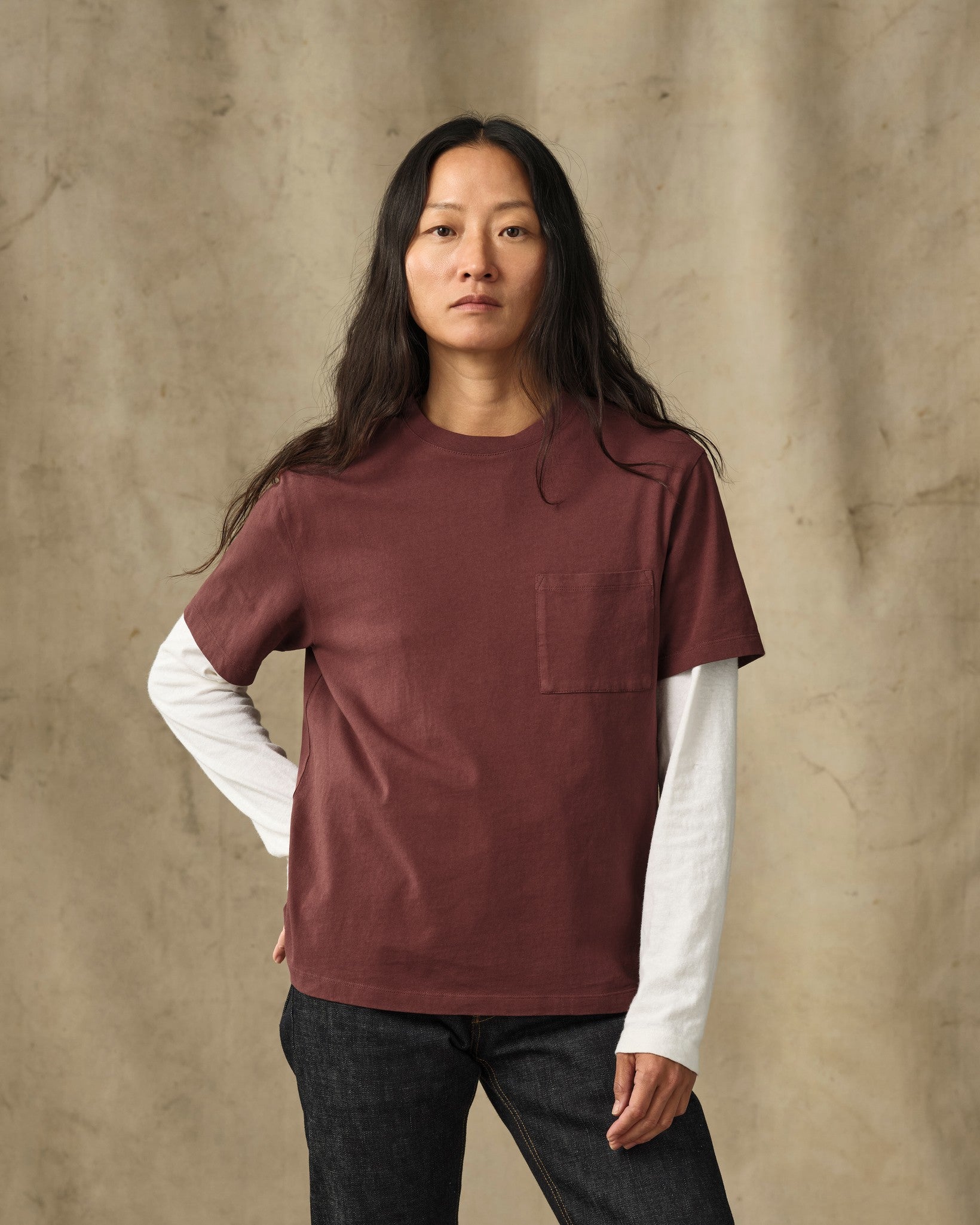 Women's Short Sleeve Pocket Tee - Loam Brown