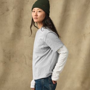 Alternative view of Women's Short Sleeve Pocket Tee - Heather Gray