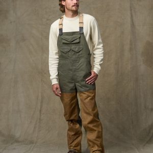 Double Hunting Bibs With Zipper - Otter Green / Dark Tan