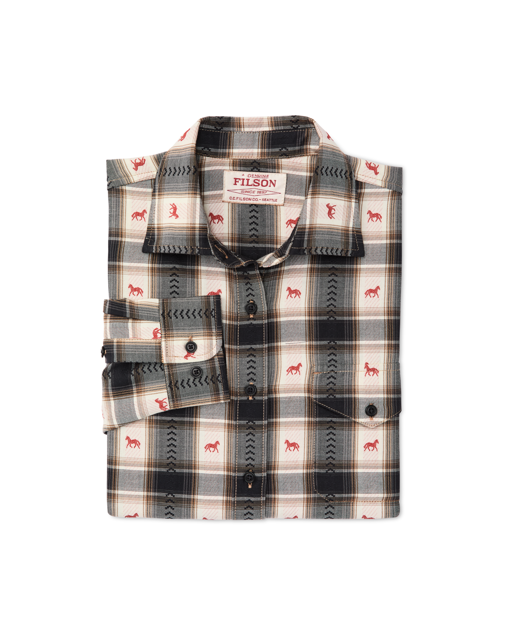 Women's Ranch Shirt - Cream Print - Image 6