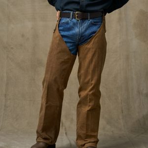 Double Tin Cloth Chaps With Zipper - Dark Tan