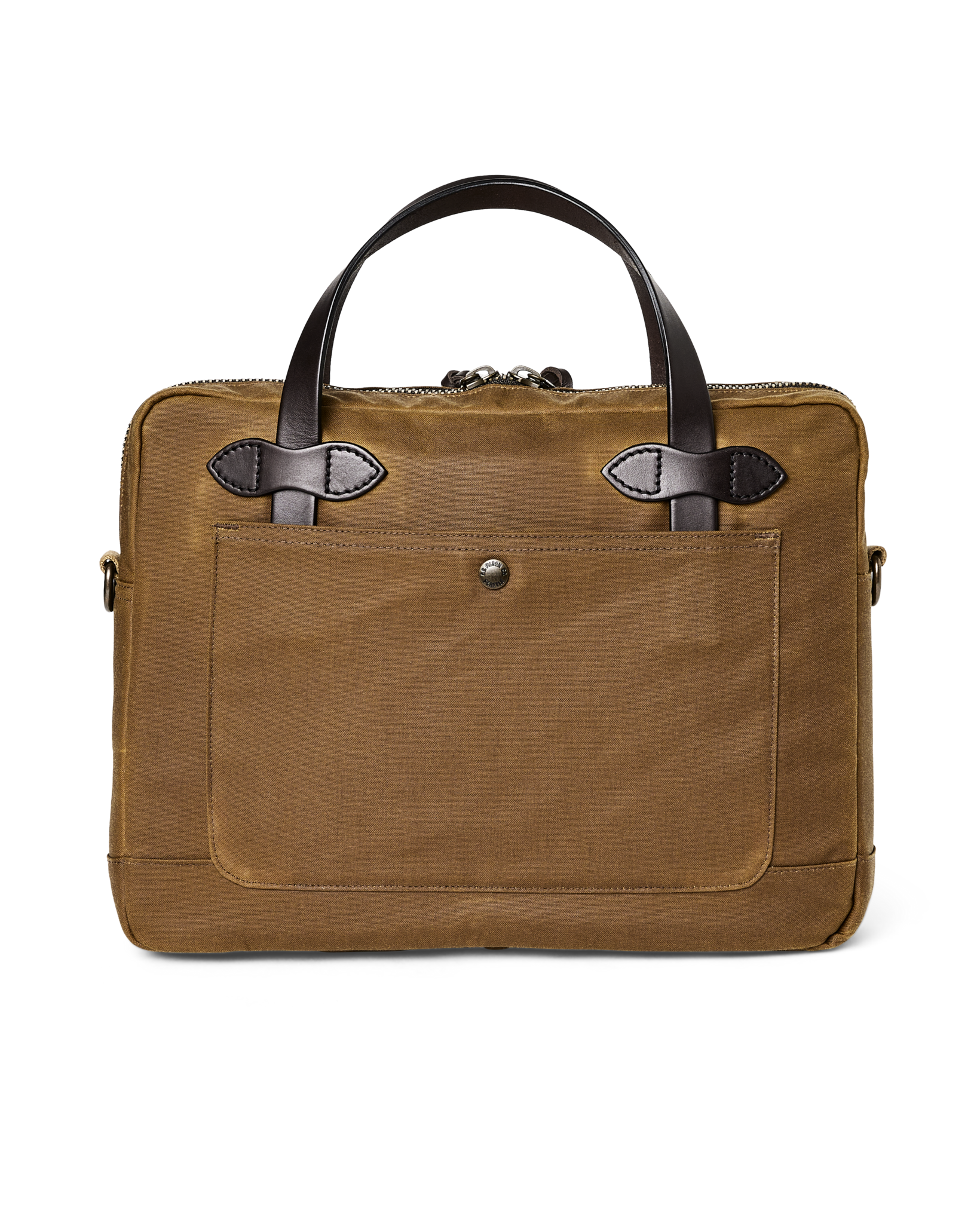 Tin Cloth Compact Briefcase - Dark Tan - Image 7