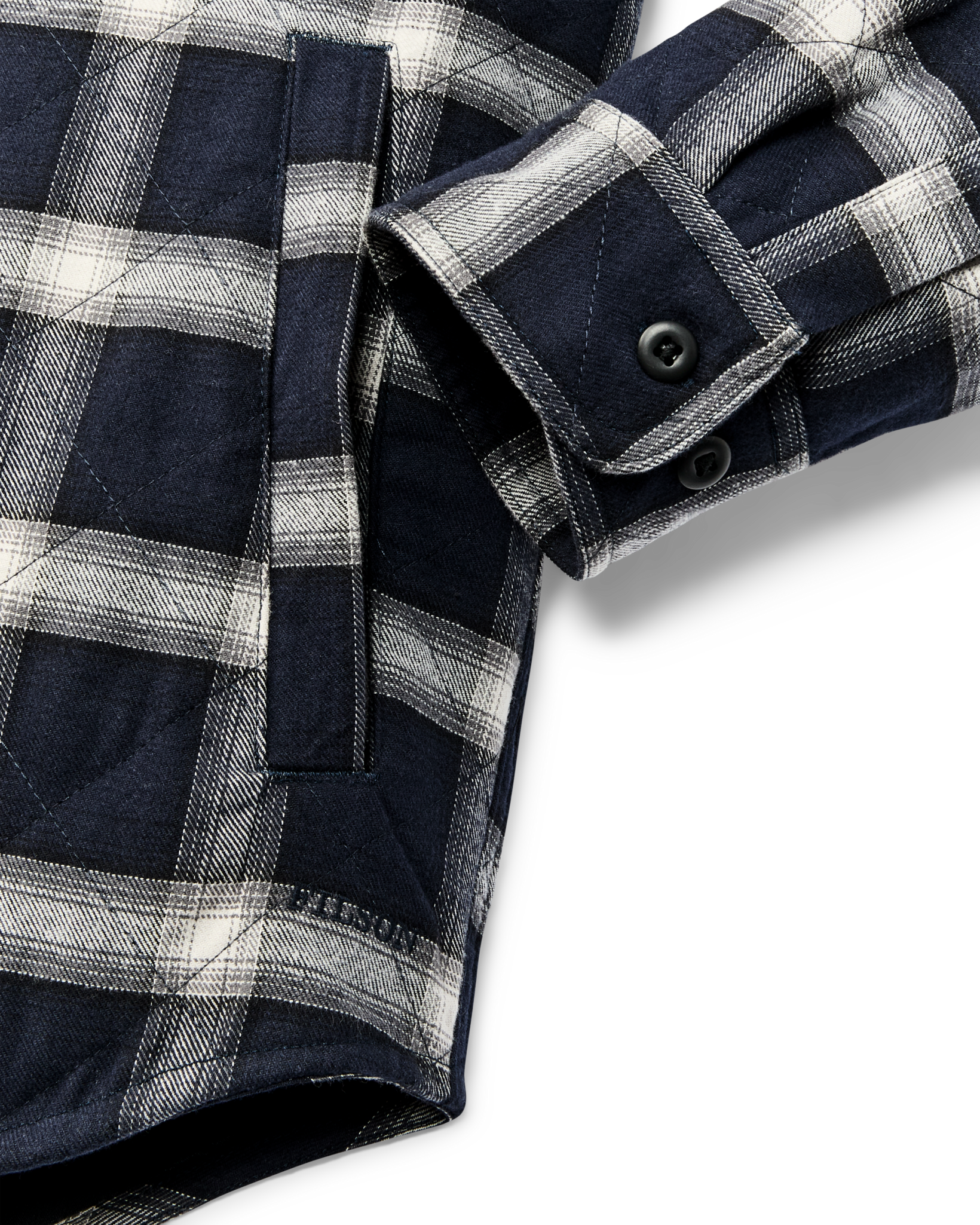 Insulated Flannel Jac-Shirt - Navy / Cream Plaid - Image 7