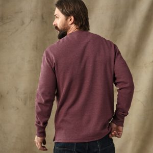 Alternative view of Waffle Knit Henley - Dark Port Heather