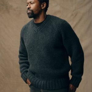Alternative view of 3-gauge Alpaca Blend Sweater - Black Heather