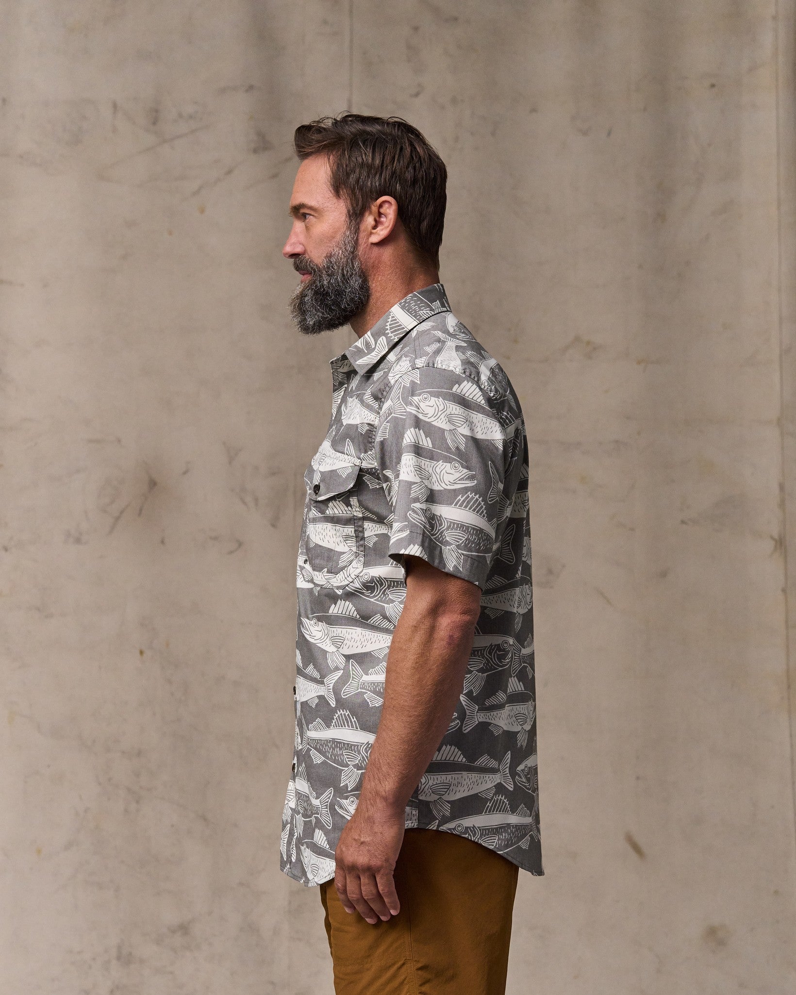 Twin Lakes Short Sleeve Sport Shirt - Beluga / Print - Image 3