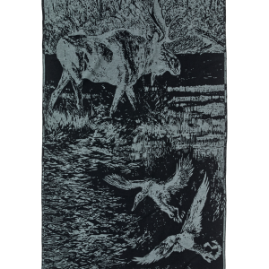 Alternative view of Cotton Blanket - Balsam Green / Marshlands